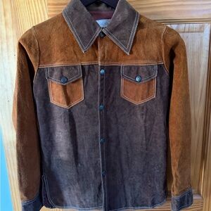 Men's Two-Tone Suede Shirt Jacket